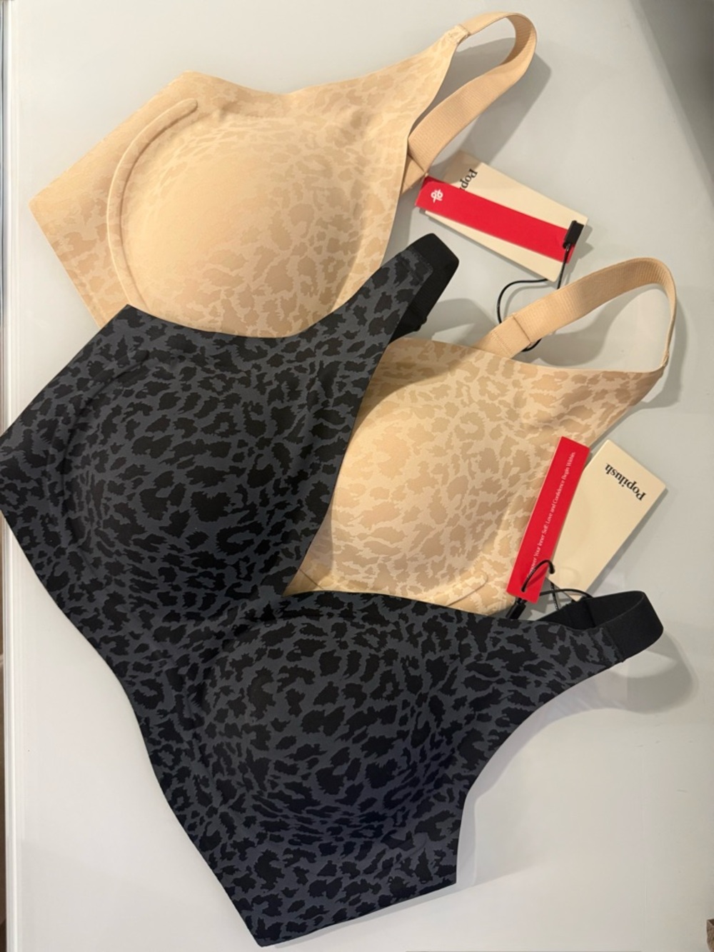Popilush Seamless Wireless Jelly Leopard Contour Minimizer Support Bras